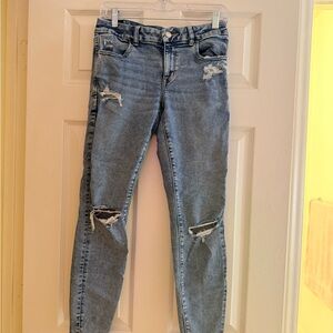 American Eagle Outfitters Light Blue Distressed Jeggings